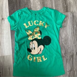 Disney Minnie Mouse Green Good Luck Charm T Shirt Medium (7/8)